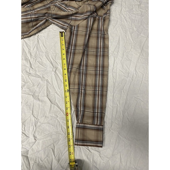 Ely Cattleman Western Snap Shirt XL Plaid Tan Brown Long Sleeve - Picture 7 of 9